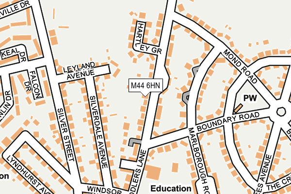 M44 6HN map - OS OpenMap – Local (Ordnance Survey)