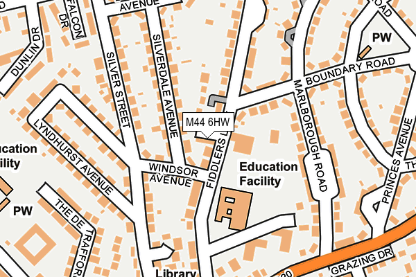 M44 6HW map - OS OpenMap – Local (Ordnance Survey)