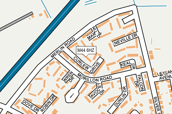 M44 6HZ map - OS OpenMap – Local (Ordnance Survey)