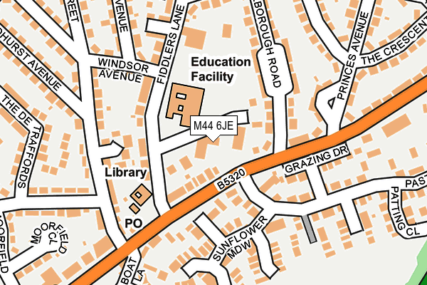 M44 6JE map - OS OpenMap – Local (Ordnance Survey)