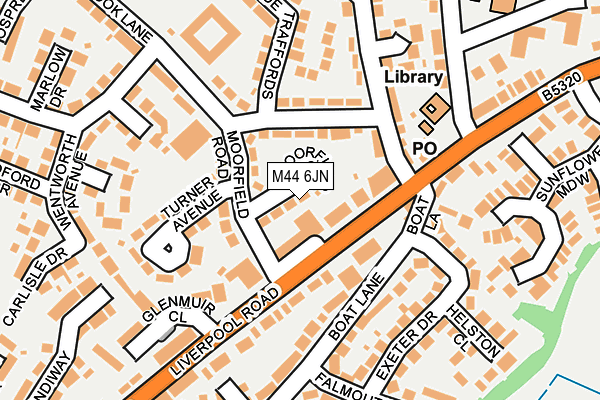 M44 6JN map - OS OpenMap – Local (Ordnance Survey)