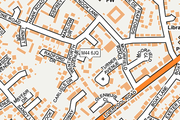 M44 6JQ map - OS OpenMap – Local (Ordnance Survey)