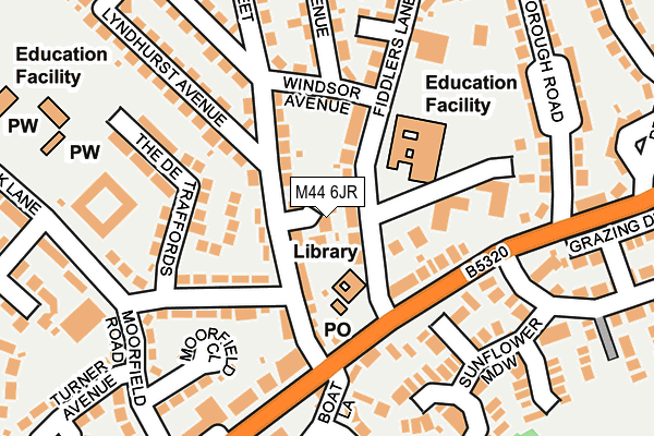 M44 6JR map - OS OpenMap – Local (Ordnance Survey)