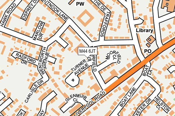 M44 6JT map - OS OpenMap – Local (Ordnance Survey)