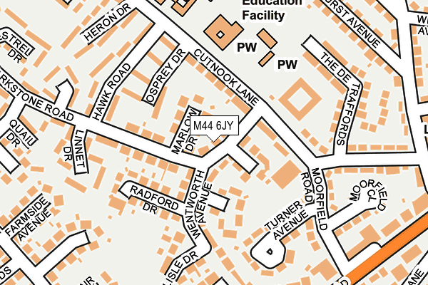 M44 6JY map - OS OpenMap – Local (Ordnance Survey)