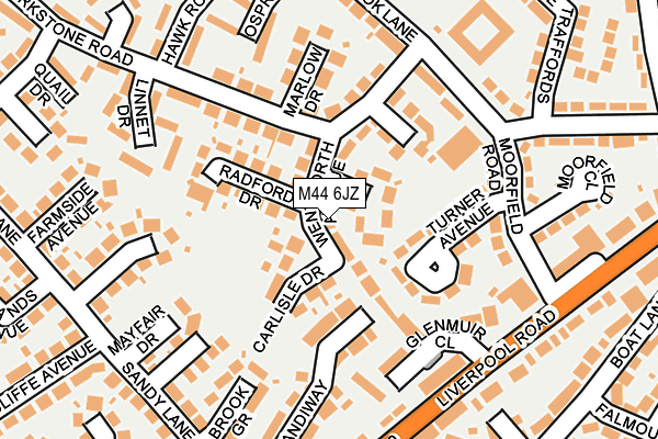 M44 6JZ map - OS OpenMap – Local (Ordnance Survey)