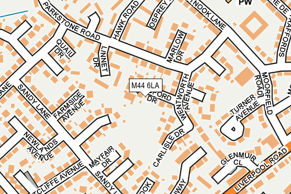 M44 6LA map - OS OpenMap – Local (Ordnance Survey)