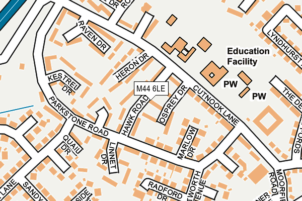 M44 6LE map - OS OpenMap – Local (Ordnance Survey)