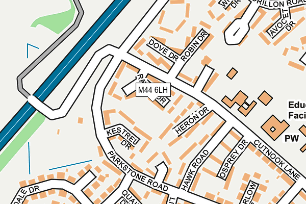 M44 6LH map - OS OpenMap – Local (Ordnance Survey)