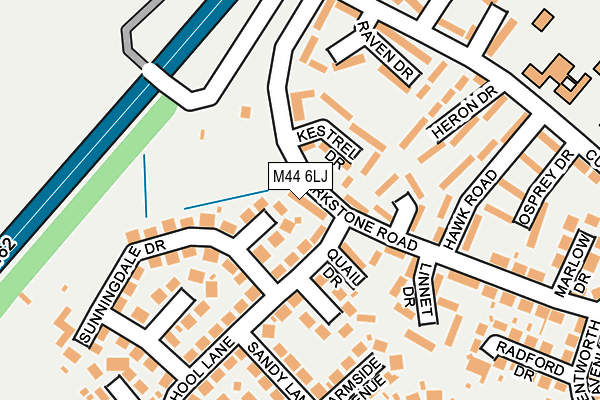 M44 6LJ map - OS OpenMap – Local (Ordnance Survey)