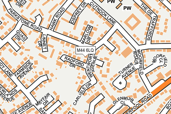 M44 6LQ map - OS OpenMap – Local (Ordnance Survey)