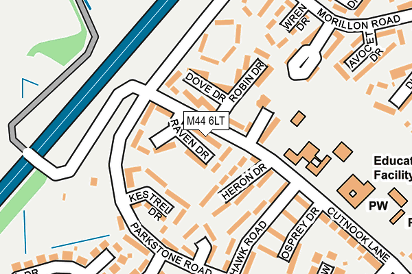M44 6LT map - OS OpenMap – Local (Ordnance Survey)