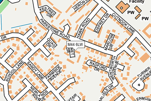 M44 6LW map - OS OpenMap – Local (Ordnance Survey)