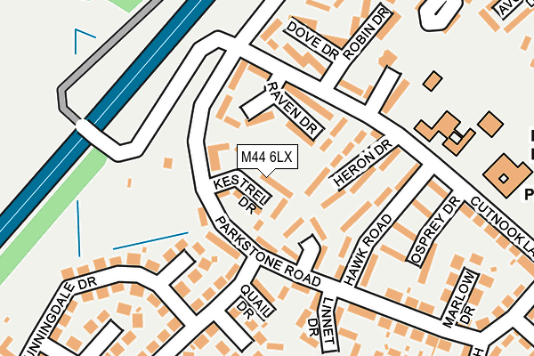 M44 6LX map - OS OpenMap – Local (Ordnance Survey)