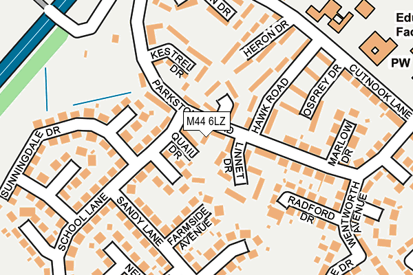 M44 6LZ map - OS OpenMap – Local (Ordnance Survey)