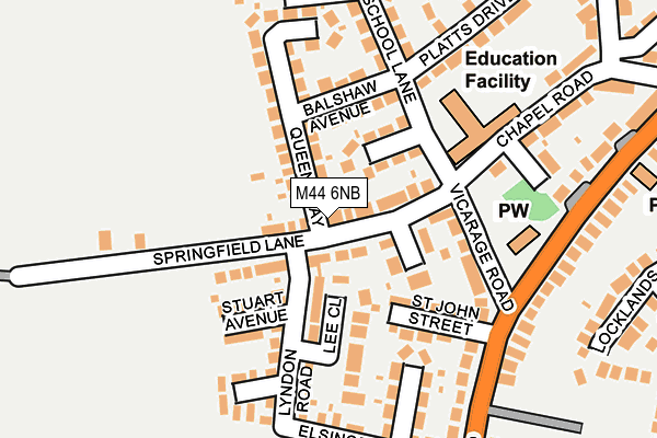 M44 6NB map - OS OpenMap – Local (Ordnance Survey)