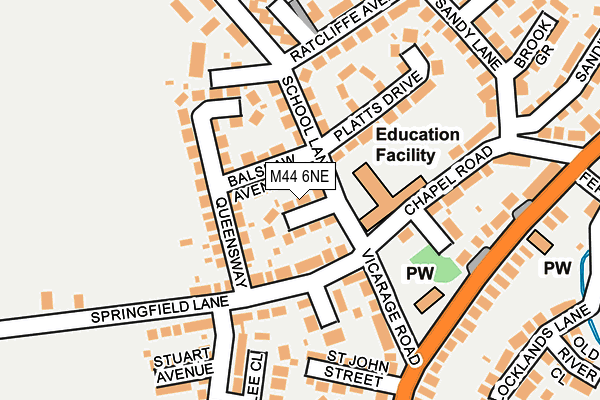 M44 6NE map - OS OpenMap – Local (Ordnance Survey)