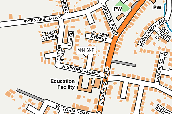 M44 6NP map - OS OpenMap – Local (Ordnance Survey)