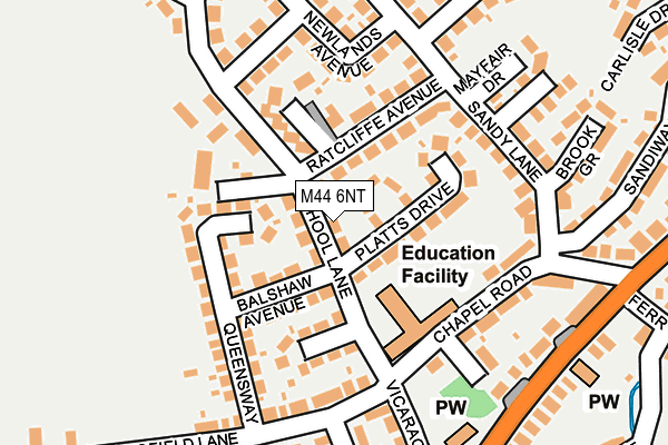 M44 6NT map - OS OpenMap – Local (Ordnance Survey)