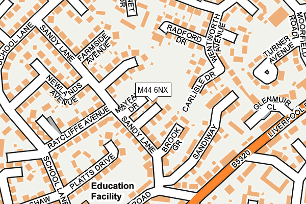 M44 6NX map - OS OpenMap – Local (Ordnance Survey)