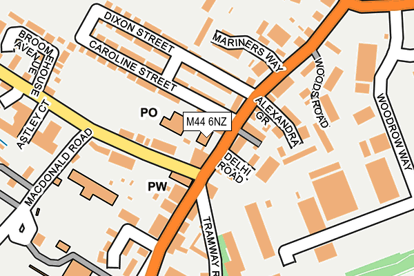 M44 6NZ map - OS OpenMap – Local (Ordnance Survey)