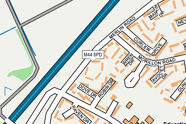 M44 6PD map - OS OpenMap – Local (Ordnance Survey)