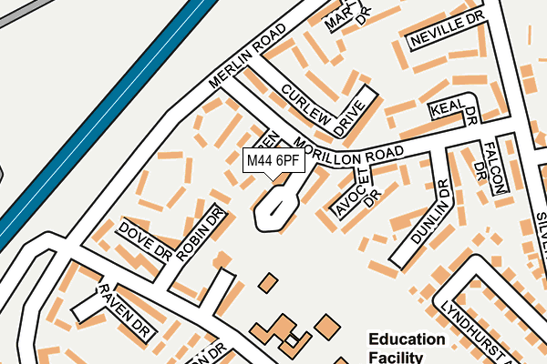 M44 6PF map - OS OpenMap – Local (Ordnance Survey)