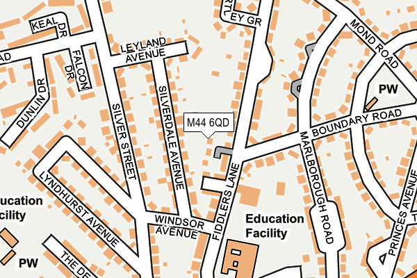 M44 6QD map - OS OpenMap – Local (Ordnance Survey)