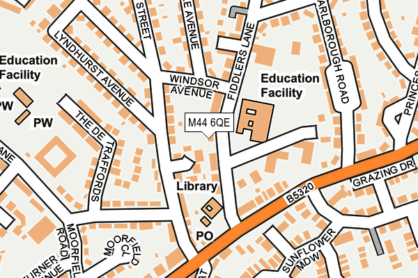 M44 6QE map - OS OpenMap – Local (Ordnance Survey)