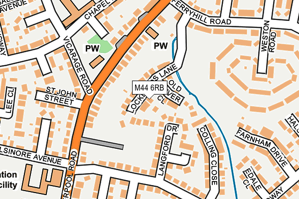 M44 6RB map - OS OpenMap – Local (Ordnance Survey)