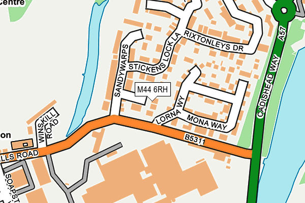 M44 6RH map - OS OpenMap – Local (Ordnance Survey)