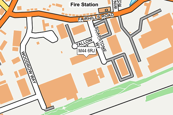 M44 6RJ map - OS OpenMap – Local (Ordnance Survey)