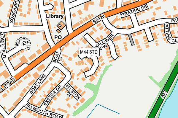 M44 6TD map - OS OpenMap – Local (Ordnance Survey)