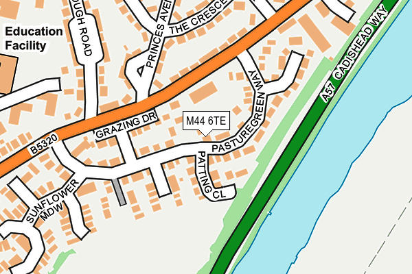 M44 6TE map - OS OpenMap – Local (Ordnance Survey)