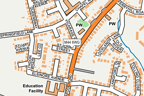 M44 6WG map - OS OpenMap – Local (Ordnance Survey)