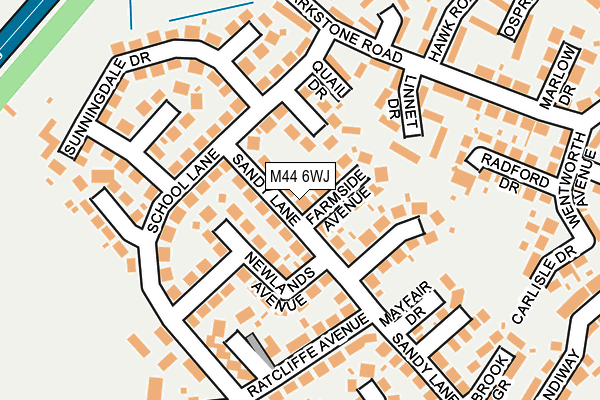 M44 6WJ map - OS OpenMap – Local (Ordnance Survey)