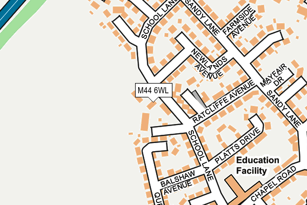 M44 6WL map - OS OpenMap – Local (Ordnance Survey)