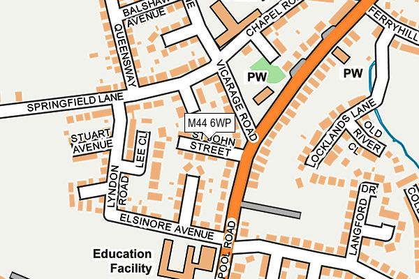 M44 6WP map - OS OpenMap – Local (Ordnance Survey)