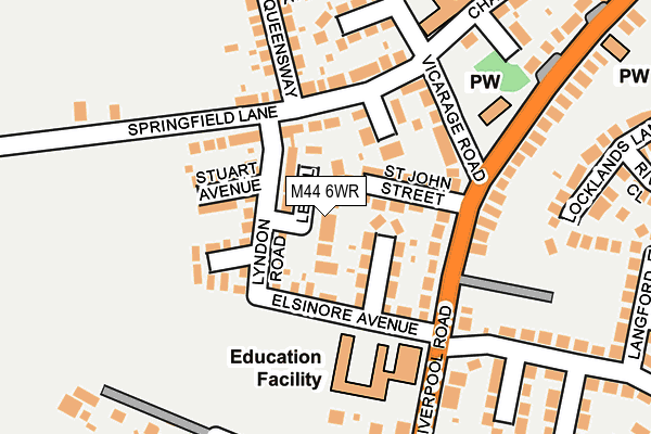 M44 6WR map - OS OpenMap – Local (Ordnance Survey)