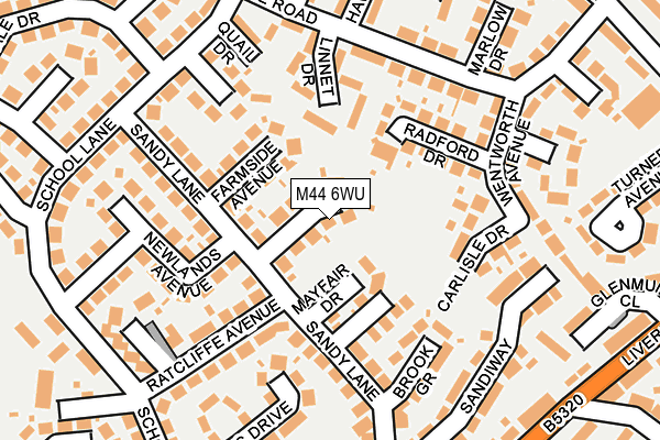 M44 6WU map - OS OpenMap – Local (Ordnance Survey)