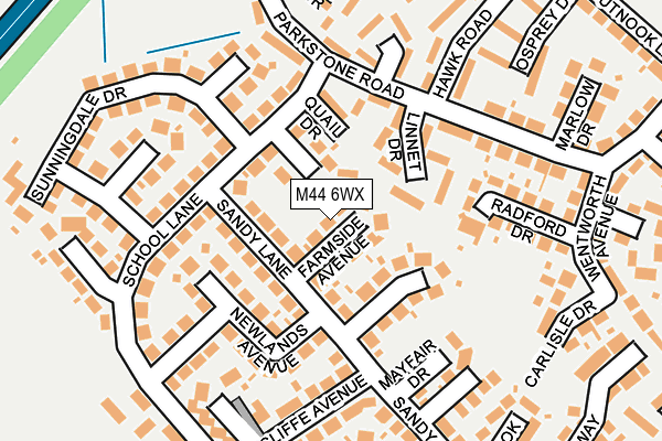 M44 6WX map - OS OpenMap – Local (Ordnance Survey)