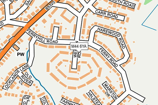 M44 6YA map - OS OpenMap – Local (Ordnance Survey)