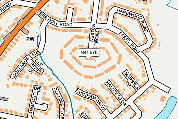 M44 6YB map - OS OpenMap – Local (Ordnance Survey)