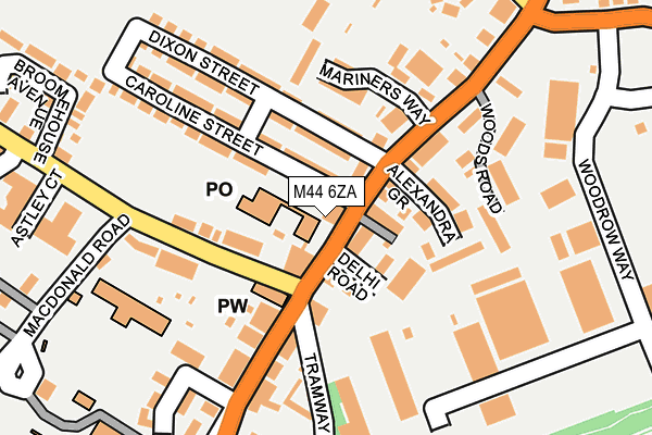 M44 6ZA map - OS OpenMap – Local (Ordnance Survey)