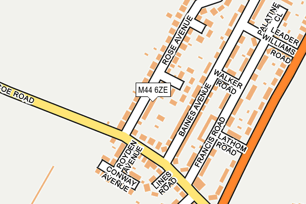 M44 6ZE map - OS OpenMap – Local (Ordnance Survey)