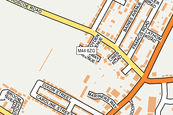 M44 6ZG map - OS OpenMap – Local (Ordnance Survey)