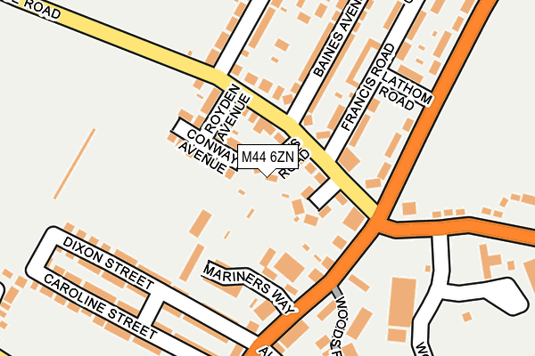 M44 6ZN map - OS OpenMap – Local (Ordnance Survey)