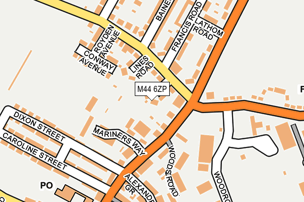 M44 6ZP map - OS OpenMap – Local (Ordnance Survey)