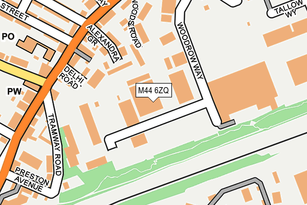 M44 6ZQ map - OS OpenMap – Local (Ordnance Survey)