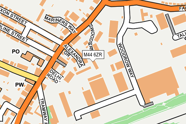 M44 6ZR map - OS OpenMap – Local (Ordnance Survey)